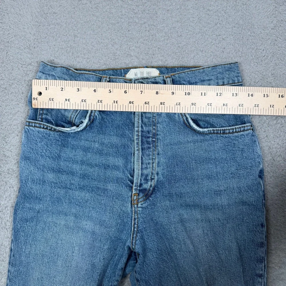 We The‎ Free Free People High Rise Skinny Jeans Blue Distressed Raw Hem Size 29